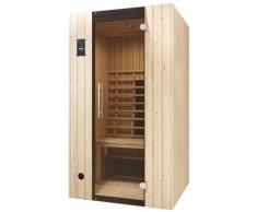 Infrarotkabine WEKA "Infrarotkabine TANILLA 1", beige (natur), ohne Ofen, externe Steuerung, (ohne Ofen), Saunen, naturbelassen, stabile Sitzbank, weka Linienstrahler