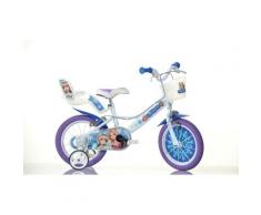 Kinderfahrrad DINO "Snow Queen Eiskönigin" Gr. 25, weiß, Fahrräder, Kinder, 25cm, 14 Zoll (35,56cm), mit Stützrädern, Korb und Puppensitz