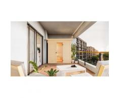 Saunahaus WEKA "Kaapi 1", naturbelassen, Kompakt-Ofen, integrierte Steuerung, 9 kW, Saunen, Blockbohlen aus Fichtenholz