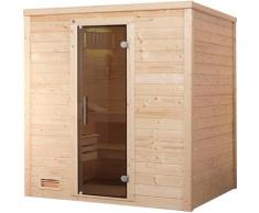 Sauna WEKA "Bergen", beige (natur), Saunaofen, externe Steuerung, 7,5 kW, Saunen, 7,5 kW-Ofen mit digitaler Steuerung