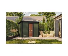 Saunahaus WEKA "Kaapi 4", anthrazit, Saunaofen, externe Steuerung, 9 kW, Saunen, Blockbohlen aus Fichtenholz