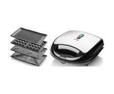 HYUNDAI Sandwichmaker "HYUSM616", schwarz (silber, schwarz), B:24cm H:9cm T:23cm, Sandwichmaker