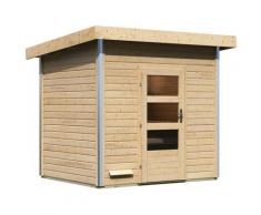 Saunahaus KARIBU "Ralf", beige (naturbelassen), ohne Ofen, (ohne Ofen), Saunen, moderne Tür