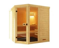 Sauna WEKA "Massivholz-Elementsauna LAUK", beige (natur), ohne Ofen, ohne Steuerung, (ohne Ofen), Saunen, Blockbohlen, vorgefertigte Elemente
