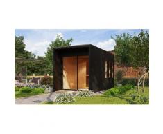 Saunahaus KARIBU "Matheo", schwarz, ohne Ofen, (ohne Ofen), Saunen