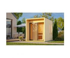 Saunahaus KARIBU "»Carlos« naturbelassen", beige (naturbelassen), ohne Ofen, ohne Steuerung, (ohne Ofen), Saunen