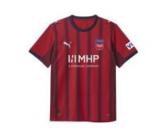 Trainingsshirt PUMA "FC Heidenheim 25/26 Heimtrikot Herren", Herren, Gr. 3XL, rot (rot team regal), Obermaterial: 100% Polyester; Rippe: 100% Polyester, gestreift, regular fit, Rundhals, Kurzarm, Shirts