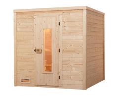 Sauna WEKA "Massivholzsauna BERGEN 1.8", beige (natur), Saunaofen, integrierte Steuerung, 5,4 kW, Saunen, Blockbohlen, naturbelassenes Fichtenholz
