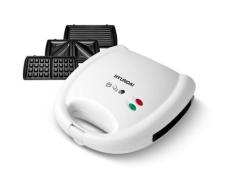 HYUNDAI 3-in-1-Sandwichmaker "SM627", weiß, B:9cm H:24,5cm T:23,5cm, Sandwichmaker, austauschbare Sandwich/Waffel/Panini Platten, Lichtsignalisierung