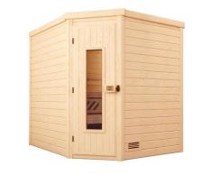 Sauna WEKA "Massivholzsauna TURKU 2", beige (natur), Saunaofen, integrierte Steuerung, 9 kW, Saunen, Blockbohlen, isoliert Holztür