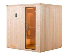 Sauna WEKA "Halmstad", beige (natur), Saunaofen, externe Steuerung, 7,5 kW, Saunen, 7,5 kW-Ofen mit digitaler Steuerung