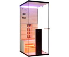 Infrarotkabine SANOTECHNIK "Billund 1", braun (holz), integrierte Steuerung, (ohne Ofen), Saunen, mit Farblichttherapie, MP3 Player (inkl. Bluetooth), 2x Lautsprecher