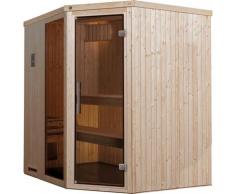 Sauna WEKA "Varberg", beige (natur), Saunaofen, externe Steuerung, 7,5 kW, Saunen, 7,5 kW-Ofen mit digitaler Steuerung