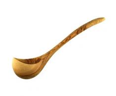 Schöpflöffel OLIVENHOLZ-ERLEBEN "Suppenkelle aus naturbelassenem Olivenholz", braun (holzfarben), L: 30cm, Massivholz, Kochlöffel, Länge 30 cm, Naturprodukt, geschmacksneutral