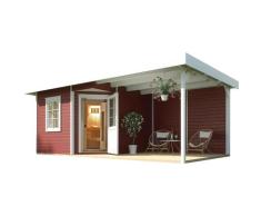 Saunahaus WEKA "Salo", rot (schwedenrot), Saunaofen, externe Steuerung, 7,5 kW, Saunen, 7,5 kW-Ofen mit digitaler Steuerung