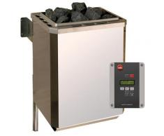 Saunaofen WEKA "Set 2 - 4,5 kW OS 230V/20A", silber (silberfarben), B:29cm H:10cm T:38cm, Edelstahl, Saunaöfen, digitale Steuerung, 4 Leistungsstufen