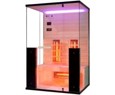 Infrarotkabine SANOTECHNIK "Billund 2", braun (holz), integrierte Steuerung, (ohne Ofen), Saunen, mit Farblichttherapie, MP3 Player (inkl. Bluetooth), 2x Lautsprecher