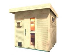 Saunahaus WEKA "Design-Saunahaus KUOPIO 1", beige (natur), ohne Ofen, ohne Steuerung, (ohne Ofen), Saunen, Blockbohlen, modernes wekaLine-Profil