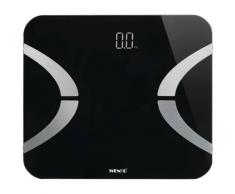 Körper-Analyse-Waage WENKO, schwarz, B:31,2cm H:2,1cm T:26cm, Glas, Kunststoff, Personenwaagen, Bluetooth Körperfettwaage