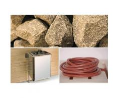 Saunaofen WEKA "Technikpaket SH Serie 533, 9,0kW OS", silber (silberfarben), B:29cm H:10cm T:38cm, Edelstahl, Saunaöfen, 9,0 KW Ofen mit Anschlusskabel und Steuergerät