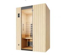 Infrarotkabine WEKA "Infrarotkabine TANILLA 2", beige (natur), ohne Ofen, externe Steuerung, (ohne Ofen), Saunen, moderne Ganzglastür, weka Linienstrahler