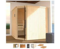 Sauna WEKA "Varberg 3", beige (natur), Saunaofen, externe Steuerung, 7,5 kW, Saunen, 7,5 kW Ofen mit ext. Steuerung