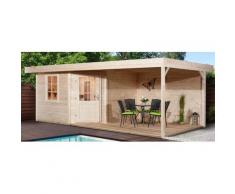 Saunahaus WEKA "Salo 2", beige (natur), ohne Ofen, (ohne Ofen), Saunen, inkl. Anbau, ohne Ofen