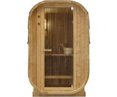 Fasssauna SANOTECHNIK "Außensauna LINDHOLM", braun (holz), Saunaofen, 3,6 kW, Saunen, inkl. Saunaofen und -steine