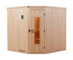 Sauna WEKA "Varberg", beige (natur), Saunaofen, externe Steuerung, 7,5 kW, Saunen, 7,5 kW-Ofen mit digitaler Steuerung