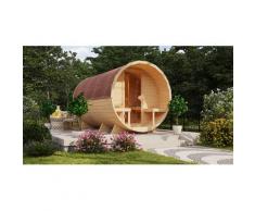 Fasssauna KONIFERA "Lathy XXL", beige (naturbelassen), Saunaofen, integrierte Steuerung, 9 kW, Saunen, Saunaofen mit eingebauter Steuerung 9 kW