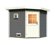 Saunahaus KARIBU "Tore", grau (terragrau), ohne Ofen, (ohne Ofen), Saunen, klassiche Tür