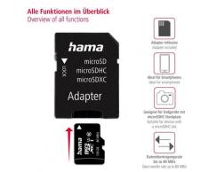 HAMA Speicherkarte "microSD Karte, Memory Fast, + Adapter/Mobile, Class 10 UHS-I", schwarz, 128 GB, Speicherkarten