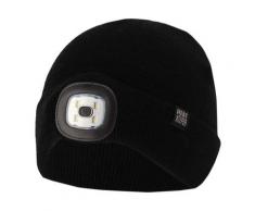 Strickmütze HEATKEEPER "Heatkeeper", Jungen, Gr. 2, schwarz, Strick, Kunstfaser, unifarben, Basic, Mützen, Herausnehmbare LED-Lampe