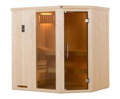 Sauna WEKA "Varberg", beige (natur), Saunaofen, externe Steuerung, 7,5 kW, Saunen, 7,5 kW-Ofen mit digitaler Steuerung
