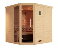 Sauna WEKA "Kemi", beige (natur), Saunaofen, externe Steuerung, 7,5 kW, Saunen, 7,5 kW-Ofen mit digitaler Steuerung