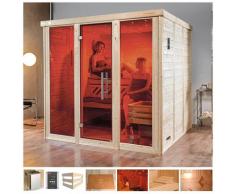 Sauna WEKA "Kemi Panorama", beige (naturbelassen), Saunaofen, externe Steuerung, 7,5 kW, Saunen, 7,5 kW Ofen mit ext. Steuerung