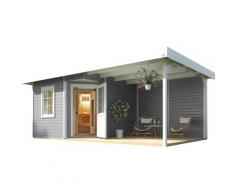 Saunahaus WEKA "Salo", grau, Saunaofen, externe Steuerung, 7,5 kW, Saunen, 7,5 kW-Ofen mit digitaler Steuerung