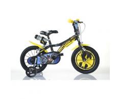 Kinderfahrrad DINO "Batman" Gr. 30, schwarz, Fahrräder, Kinder, 30cm, 16 Zoll (40,64cm), mit Stützrädern, Trinkflasche und Frontschild