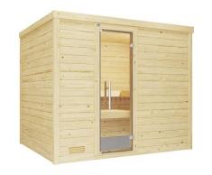 Sauna WEKA "Bergen", beige (natur), Saunaofen, externe Steuerung, 7,5 kW, Saunen, 7,5 kW-Ofen mit digitaler Steuerung