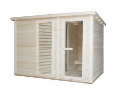 Sauna SANOTECHNIK "»VAASA« Außensauna", braun (holz), Saunaofen, 8 kW, Saunen, geeignet für 5 Personen, Fichetnholz