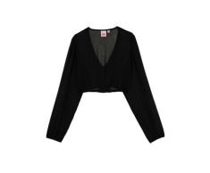 Dirndlbluse SPIETH & WENSKY "Efeu", Damen, Gr. 44, schwarz, Obermaterial: 100% Polyester PES., festlich, regular fit, V-Ausschnitt, Blusen Dirndlbluse, mit schimmernden Knöpfe als stilvolles Detail