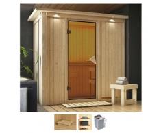 Sauna KARIBU "Vada", beige (naturbelassen), Saunaofen, integrierte Steuerung, 9 kW, Saunen, Ofen 9 kW integr. Strg