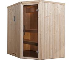Sauna WEKA "Varberg", beige (natur), Saunaofen, externe Steuerung, 7,5 kW, Saunen, 7,5 kW-Ofen mit digitaler Steuerung