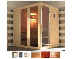 Sauna WEKA "Kemi Panorama", beige (naturbelassen), Saunaofen, externe Steuerung, 7,5 kW, Saunen, 7,5 kW Ofen mit ext. Steuerung