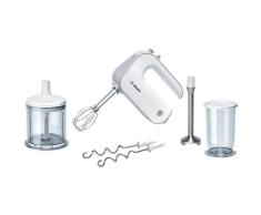 BOSCH Handmixer "Styline MFQ4080, Edelst. Rührbesen/Knethaken, Mixfuß, 5 Stufen, weiß", bunt (weiß, silberfarben), Mixer, Zerkleinerer, Turbotaste, leichtes Gehäuse, Made in Europe