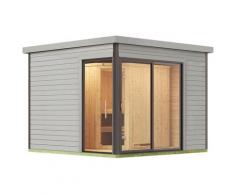 Saunahaus WEKA "412", grau, Saunaofen, externe Steuerung, 9 kW, Saunen