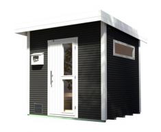 Saunahaus WEKA "Kuopio", grau (anthrazit), Saunaofen, externe Steuerung, 9 kW, Saunen, 9 kW-Ofen mit analoger Steuerung