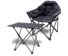Enva Gepolsteter Campingstuhl faltbar + klappbarer Campingtisch