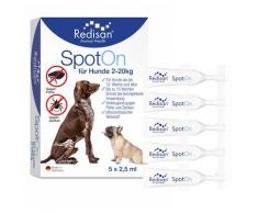 Redisan Spot-on gegen Zecken+Flöhe f.Hunde 2-20 kg 5x2,5 ml Tinktur