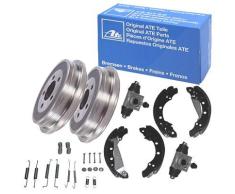Ate 2x Bremstrommel+Backen+Zylinder+Zubehör [Hersteller-Nr. 10697207] für Audi, VW, Seat